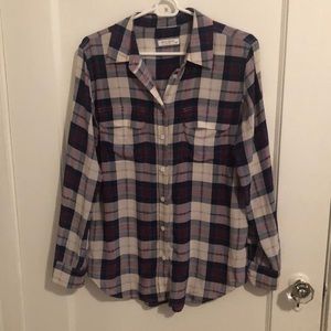 Plaid button down top